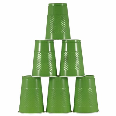 JAM PAPER Plastic Party Cups, 16 oz, Green, 20 Glasses/Pack