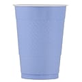 JAM PAPER Plastic Party Cups, 16 oz, Baby Blue, 20 Glasses/Pack
