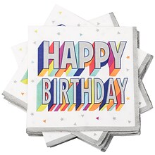 JAM PAPER Birthday Party Lunch Napkins, 6 1/2 x 6 1/2, Colorful Confetti, 16 Napkins/Pack