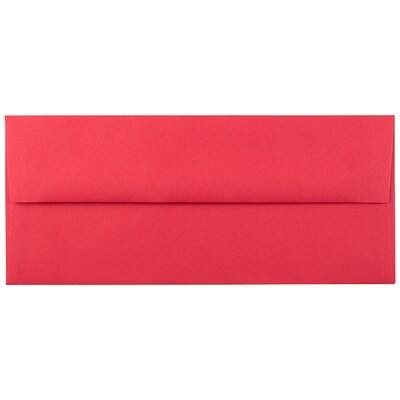 JAM Paper #10 Business Envelopes, 4 1/8 x 9 1/2, Red Recycled, 100/Pack (67161D)
