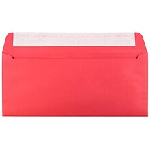 JAM Paper #10 Business Envelopes with Peel & Seal Closure, 4 1/8 x 9 1/2, Red Recycled, 100/Pack (