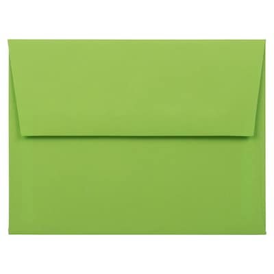 JAM Paper A2 Invitation Envelopes, 4 3/8 x 5 3/4, Citrus Lime, 50/Pack (1536470I)