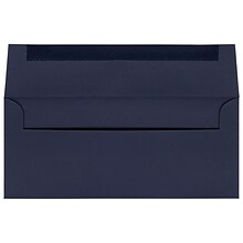 JAM Paper #10 Business Premium Envelopes, 4 1/8 x 9 1/2, Navy Blue, 100/Pack (LEBA367D)