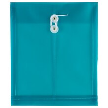 JAM Paper Open End Envelopes with Button & String Tie Closure, 9 3/4 x 11 3/4, Assorted Colors, 12