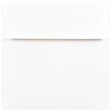 JAM Paper Square Foil Lined Invitation Envelopes, 6 x 6, White/Silver Foil, 50/Pack (3244688I)