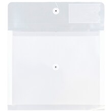 JAM Paper Clear Envelopes with Button & String Tie Closure, 12 3/4 x 10 1/2, Clear (JSF228A)
