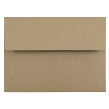 JAM Paper A6 Premium Invitation Envelopes, 4 3/4 x 6 1/2, Brown Kraft Paper Bag, 100/Pack (LEKR650