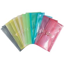 JAM Paper #10 Business Envelopes with Button & String Tie Closure, 5 1/4 x 10, Assorted Colors, 12
