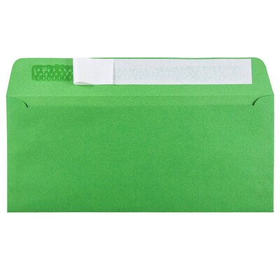 JAM Paper #10 Business Envelopes with Peel & Seal Closure, 4 1/8" x 9 1/2", Green Recycled, 100/Pack (86555D)
