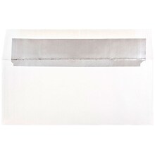 JAM Paper Foil Lined Invitation Envelopes, 3 7/8 x 8 1/8, White/Silver Foil, 50/Pack (32430263I)