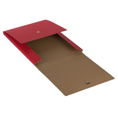 JAM PAPER Vertical Snap Closure Portfolio, 12 1/8" x 9" x 1/2", Red Kraft (90335343)