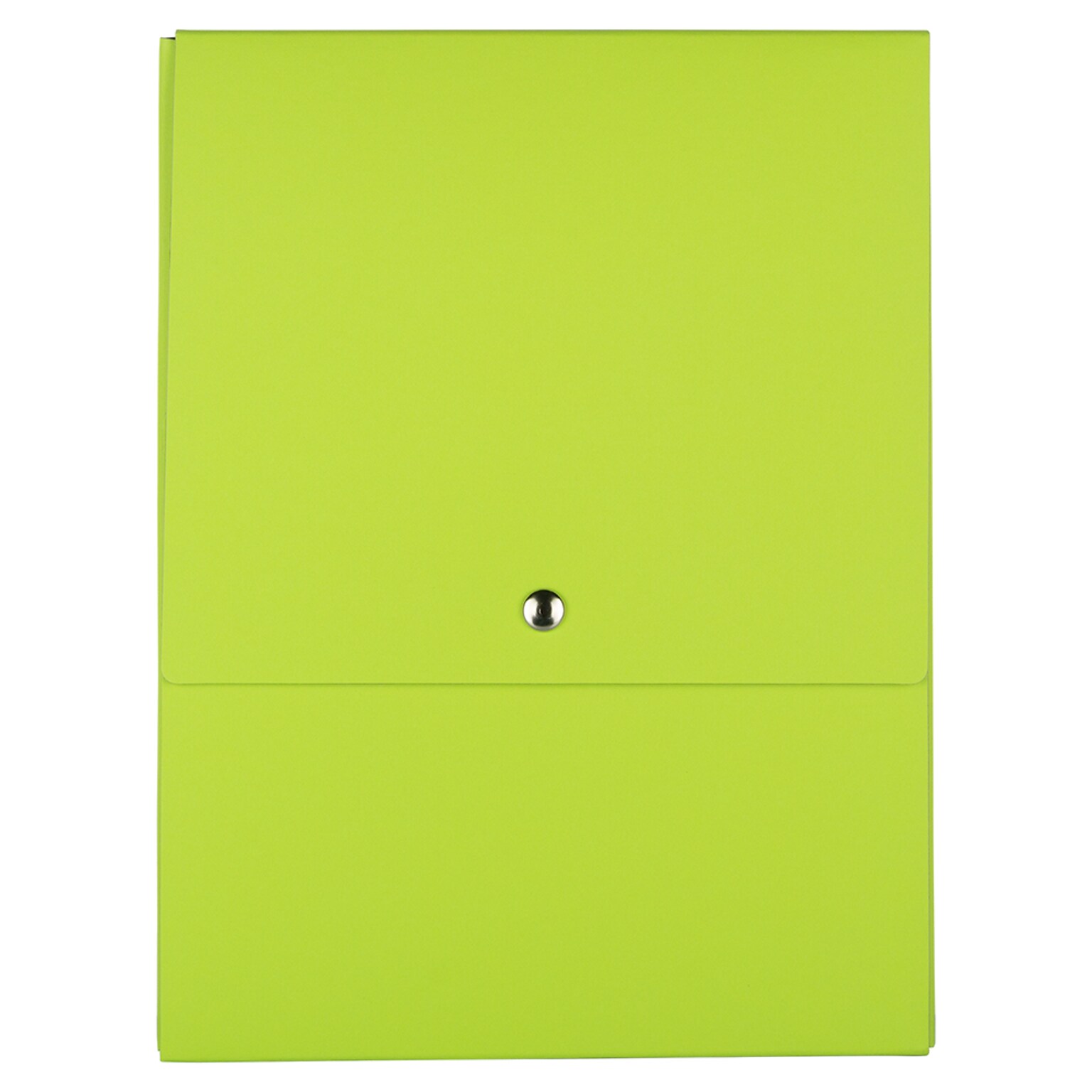 JAM PAPER Vertical Snap Closure Portfolio, 12 1/8 x 9 x 1/2, Green Kraft (90335340)