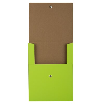 JAM PAPER Vertical Snap Closure Portfolio, 12 1/8" x 9" x 1/2", Green Kraft (90335340)