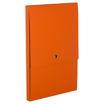 JAM PAPER Vertical Snap Closure Portfolio, 12 1/8" x 9" x 1/2", Orange Kraft (90335341)