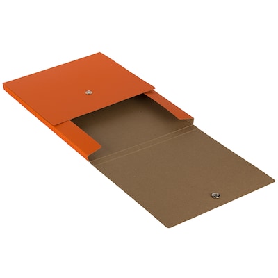 JAM PAPER Vertical Snap Closure Portfolio, 12 1/8" x 9" x 1/2", Orange Kraft (90335341)