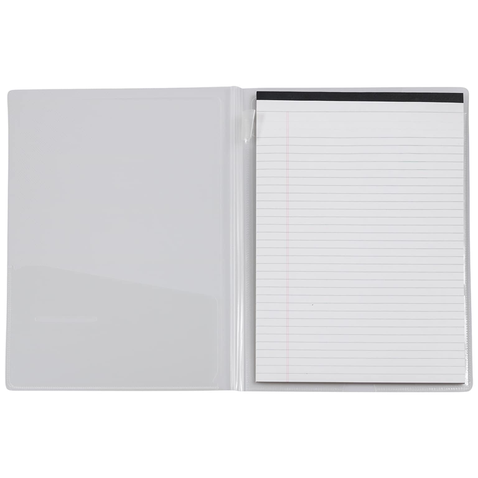 JAM PAPER Plastic Pad Holder Padfolio, Clear (401039007)