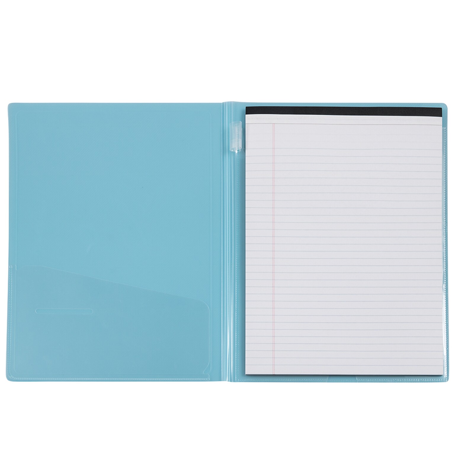 JAM PAPER Plastic Pad Holder Padfolio, Blue (401039008)