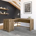 Bush Furniture Knoxville 60W L Shaped Desk with Drawer and Storage Cabinet, Reclaimed Pine (CGD160R