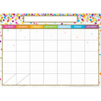 Ashley Productions Smart Poly Single Sided PosterMat Pals Space Savers, Calendar Confetti Style, Pac