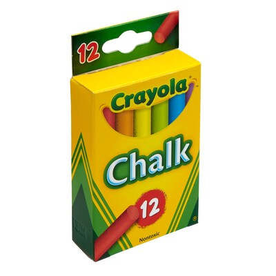 Crayola Sidewalk Chalk, Assorted Colors, 12/Box, 36 Bundle (BIN816-36)