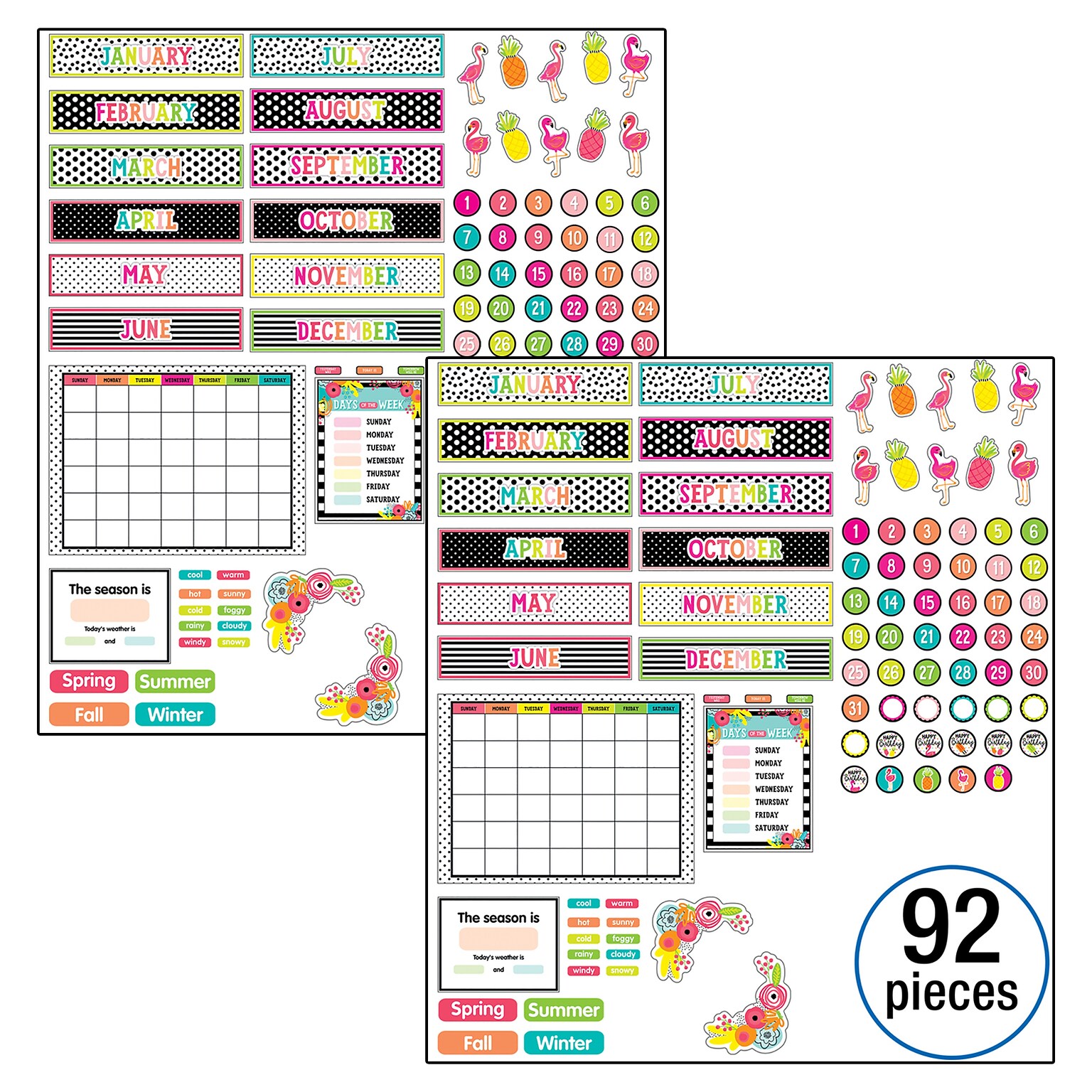 Schoolgirl Style Simply Stylish Tropical Pineapple Calendar Bulletin Board Set, 2 Sets (CD-110461-2)