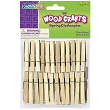 Creativity Street® Spring Clothespins, 3-3/8, Natural, 50 Per Pack, 6 Packs (CK-365801-6)