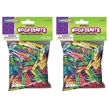 Creativity Street Mini Spring Clothespins, Bright Hues Assorted, 1, 250/Pack, 2 Packs (CK-367202-2)