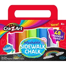 Cra-Z-Art Washable Triangle Sidewalk Chalk, Assorted Colors, 48/Pack, 3 Packs/Bundle (CZA108804-3)