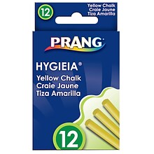 Prang Hygieia Dustless Board Chalk, Yellow, 12/Pack, 36 Packs (DIX31344-36)