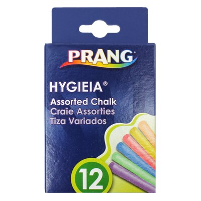Prang Hygieia Dustless Board Chalk, 3-1/4 x 3/8, Assorted, 12/Box, 24 Boxes (DIX61400-24)