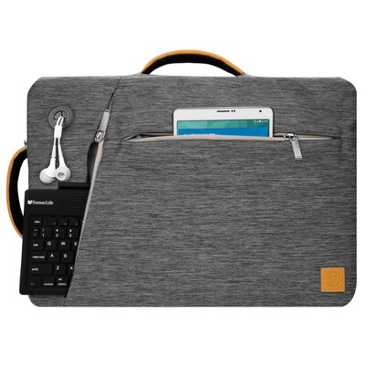 Gray Laptop Backpack Messenger Bag Crossbody for Notebook 17.3" 16" (LAPLEA042)