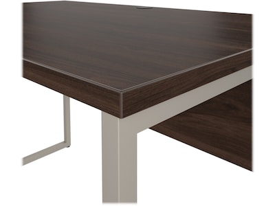 Bush Business Furniture Hybrid 48"W Computer Table Desk with Metal Legs, Black Walnut (HYD248BW)