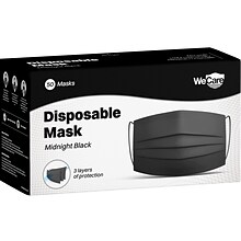 WeCare Disposable Face Mask, 3-Ply, Adult, Midnight Black, 50/Box (WMN100119)