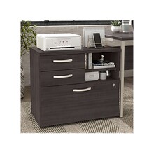 Bush Business Furniture Hybrid 26 Office Storage Cabinet with Drawers and 2 Shelves, Storm Gray (HY
