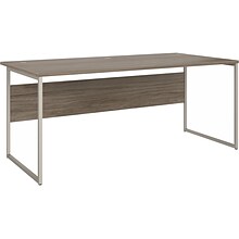 Bush Business Furniture Hybrid 72W Computer Table Desk with Metal Legs, Modern Hickory (HYD172MH)