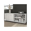 Bush Business Furniture Hybrid 21 Low Storage Cabinet with Doors and 6 Shelves, White (HYS160WH-Z)