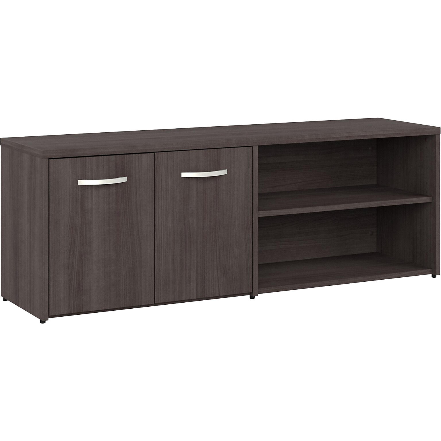 Bush Business Furniture Hybrid 21 Low Storage Cabinet with Doors and 6 Shelves, Storm Gray (HYS160SG-Z)