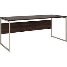 Bush Business Furniture Hybrid 72W Computer Table Desk with Metal Legs, Black Walnut (HYD373BW)
