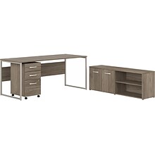 Bush Business Furniture Hybrid 72W Computer Table Desk with Storage and Mobile File Cabinet, Modern