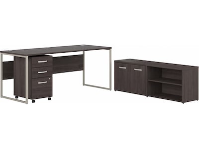 Bush Business Furniture Hybrid 72 W Computer Table Desk with Storage and Mobile File Cabinet Bundle