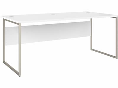Bush Business Furniture Hybrid 72W Computer Table Desk with Metal Legs, White (HYD172WH)