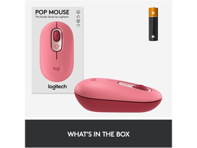 Logitech POP Wireless Ambidextrous Optical USB Mouse, Heartbreaker (910-006545)