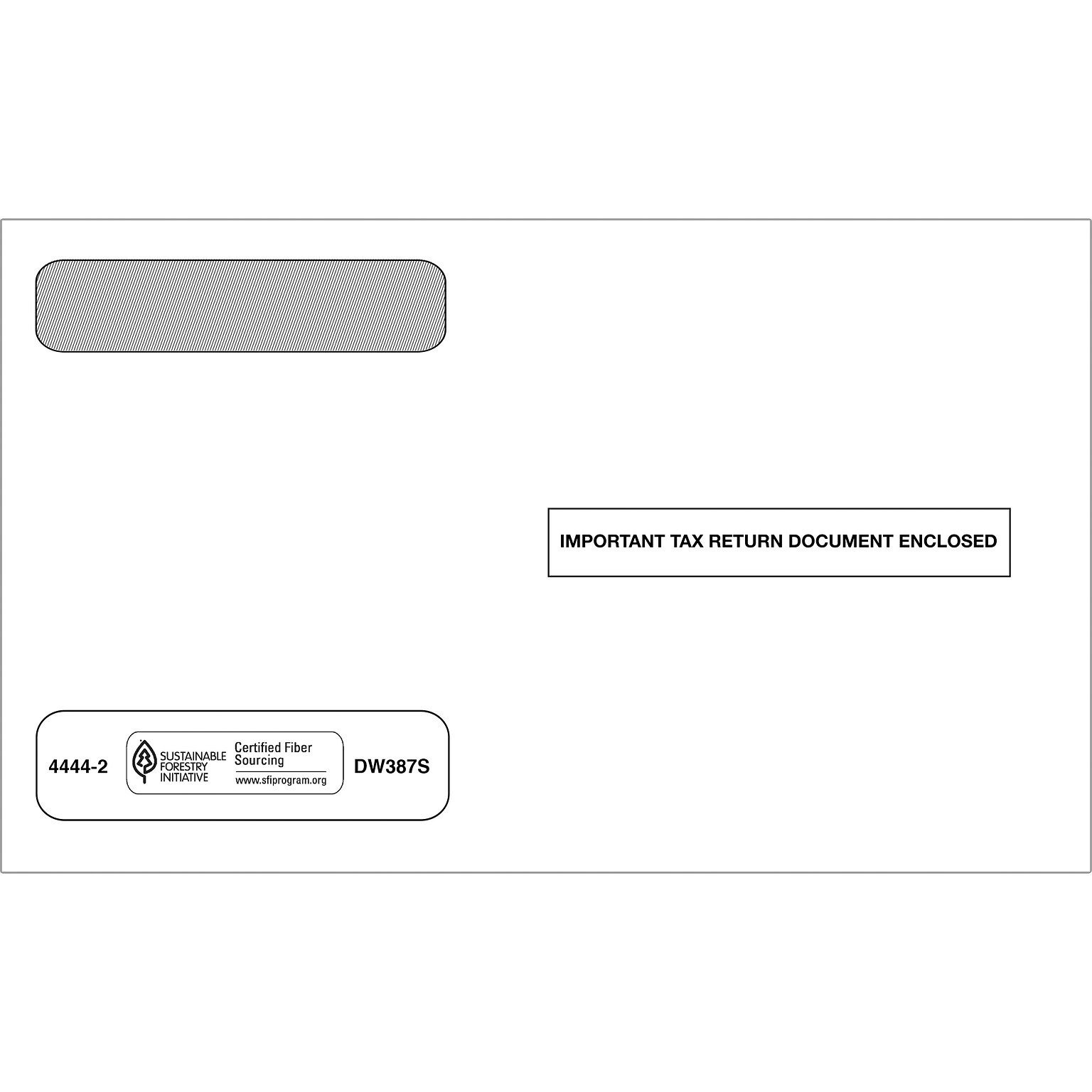 ComplyRight Self Seal Security Tinted Double-Window Tax Envelopes, 5 5/8 x 9, 50/Pack (444250)