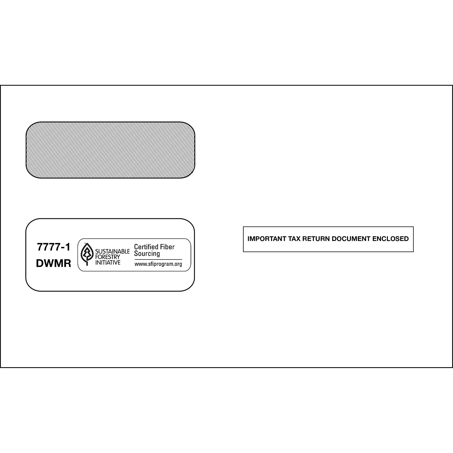 ComplyRight Moistenable Glue Security Tinted Double Window Tax Envelopes, 5 5/8 x 9, 50/Pack (1095CENV50)