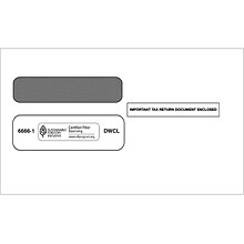 ComplyRight Moistenable Glue Security Tinted Double-Window Tax Envelopes, 5 5/8 x 9.25, 50/Pack (6