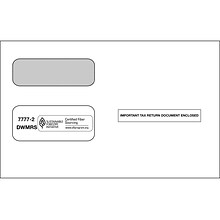 ComplyRight Self Seal Security Tinted Double-Window Tax Envelopes, 5 5/8 x 9, 25/Pack (7777225)