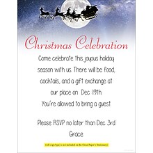 Great Papers Moonlight Santa with Sleigh and Reindeer Christmas Letterhead, White/Blue/Black, 50/Pac