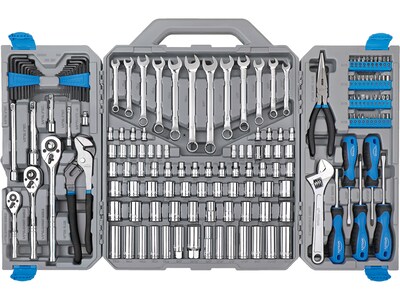 Apollo Tools 163-Piece Mechanics Tool Kit, SAE and Metric (DT0002)