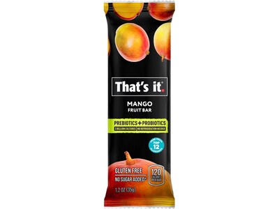 Thats it. Probiotic Fruit Bar, Mango, 1.2 Oz., 12/Pack (1722PRM)