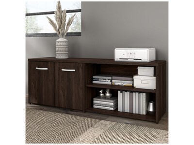 Bush Business Furniture Hybrid 21 Low Storage Cabinet with Doors and Shelves, Black Walnut (HYS160B